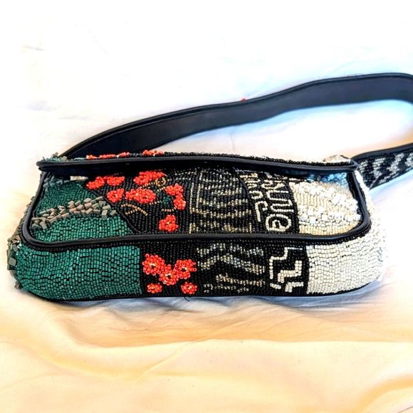 Staud Black Patchwork Muti-pattern Tommy Beaded Bag - Picture 7 of 15